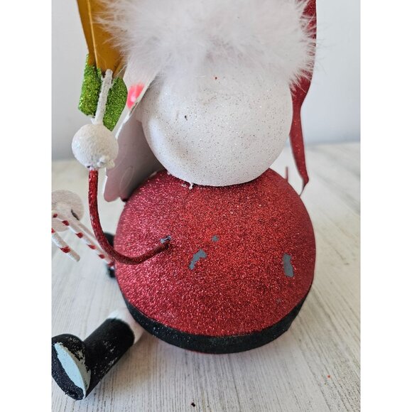 Pier 1 glitter Santa star metal vintage retired rare red gold Xmas decor centerp - Picture 10 of 10